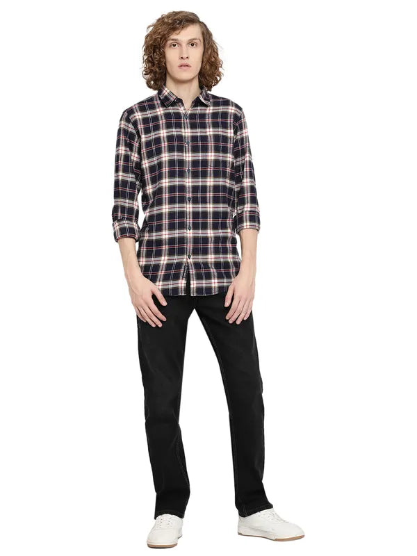 Mettle Men Tartan Checks Cotton Casual Shirt