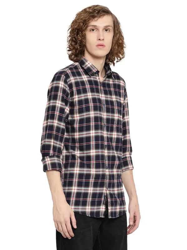 Mettle Men Tartan Checks Cotton Casual Shirt