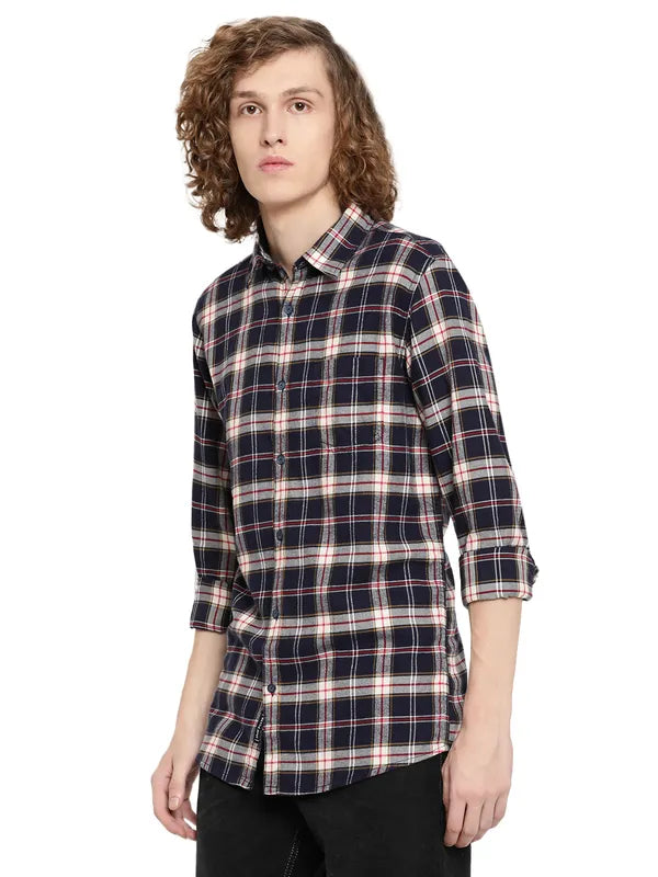 Mettle Men Tartan Checks Cotton Casual Shirt