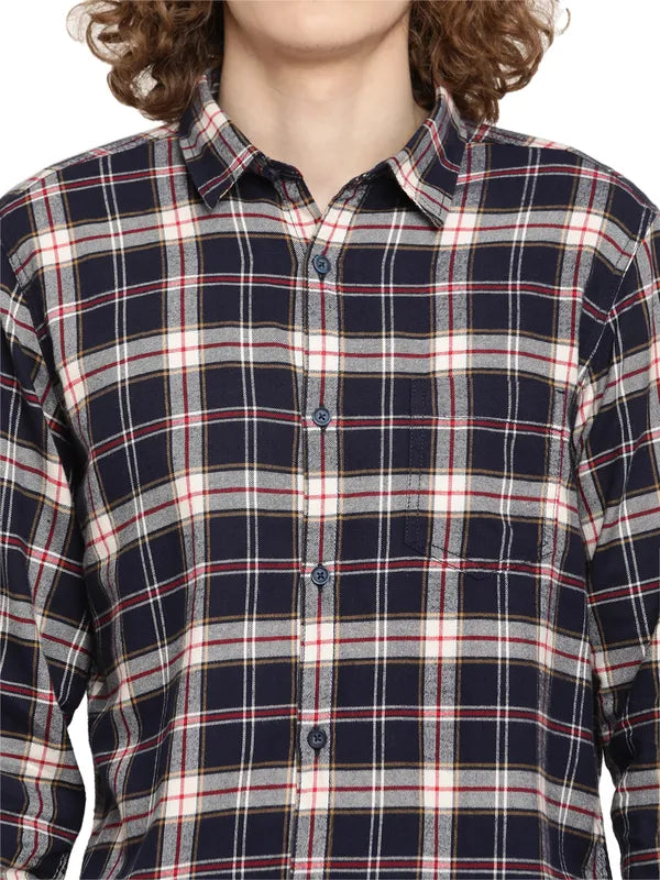 Mettle Men Tartan Checks Cotton Casual Shirt