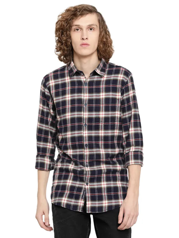 Mettle Men Tartan Checks Cotton Casual Shirt