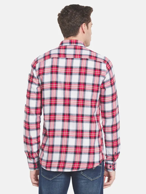 Men Red Tartan Checks Checked Casual Shirt