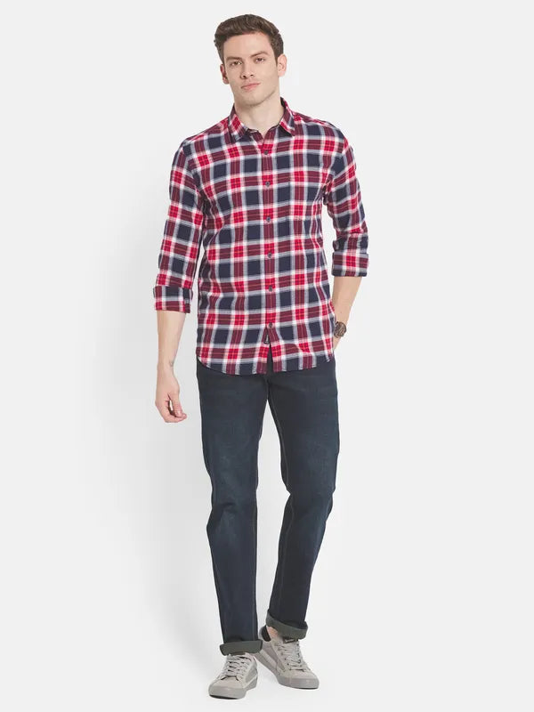 Men Maroon Tartan Checks Checked Casual Shirt