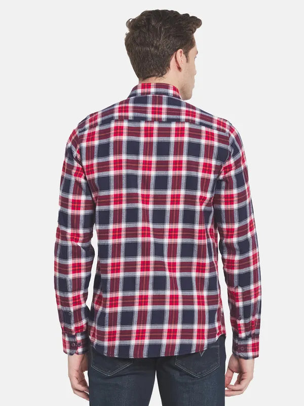 Men Maroon Tartan Checks Checked Casual Shirt