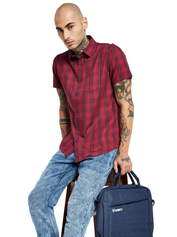 Mettle Tartan Checked Cotton Casual Shirt