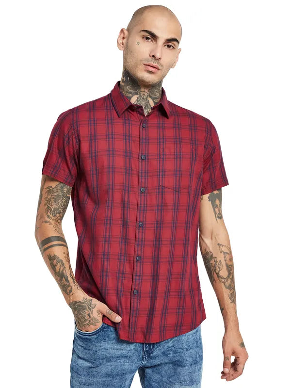 Mettle Tartan Checked Cotton Casual Shirt