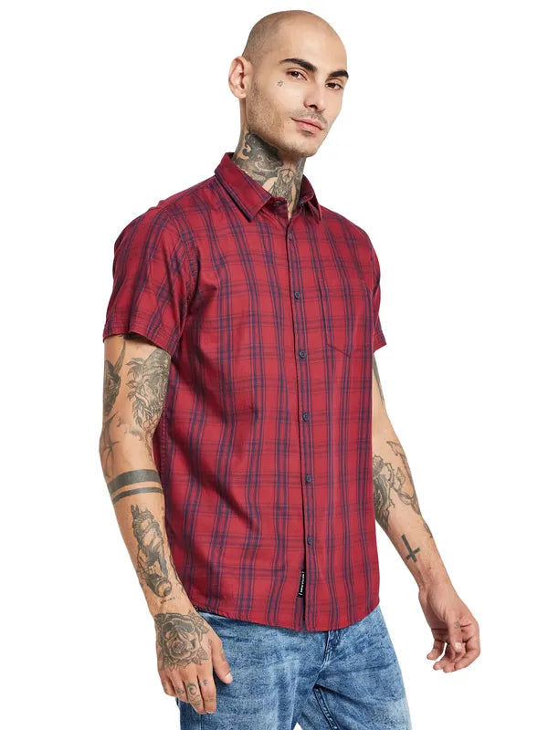 Mettle Tartan Checked Cotton Casual Shirt