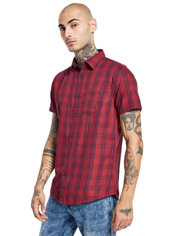 Mettle Tartan Checked Cotton Casual Shirt