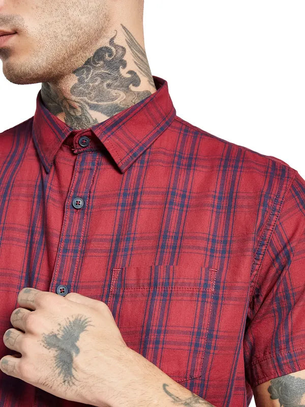 Mettle Tartan Checked Cotton Casual Shirt