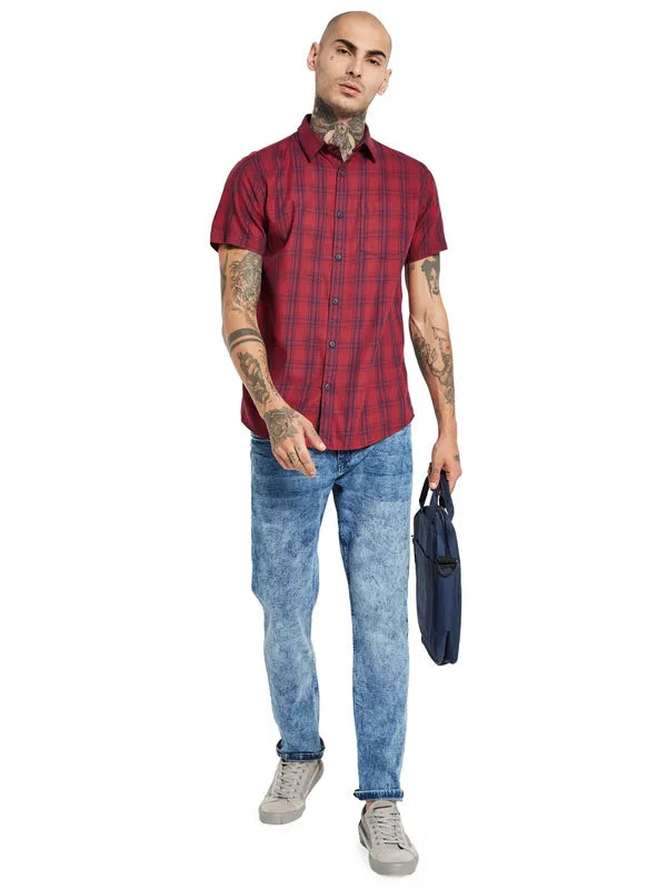 Mettle Tartan Checked Cotton Casual Shirt