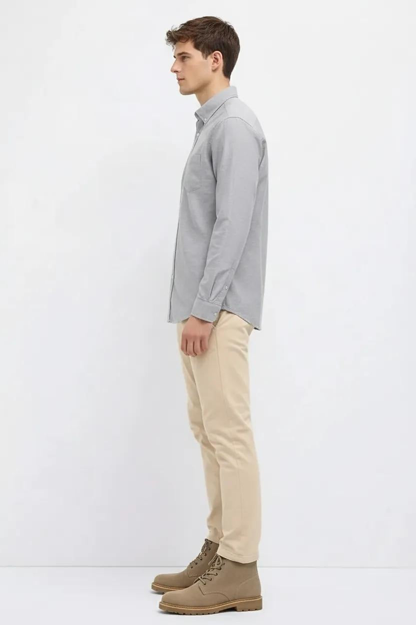 Men Polo Neck Solid Casual Shirt