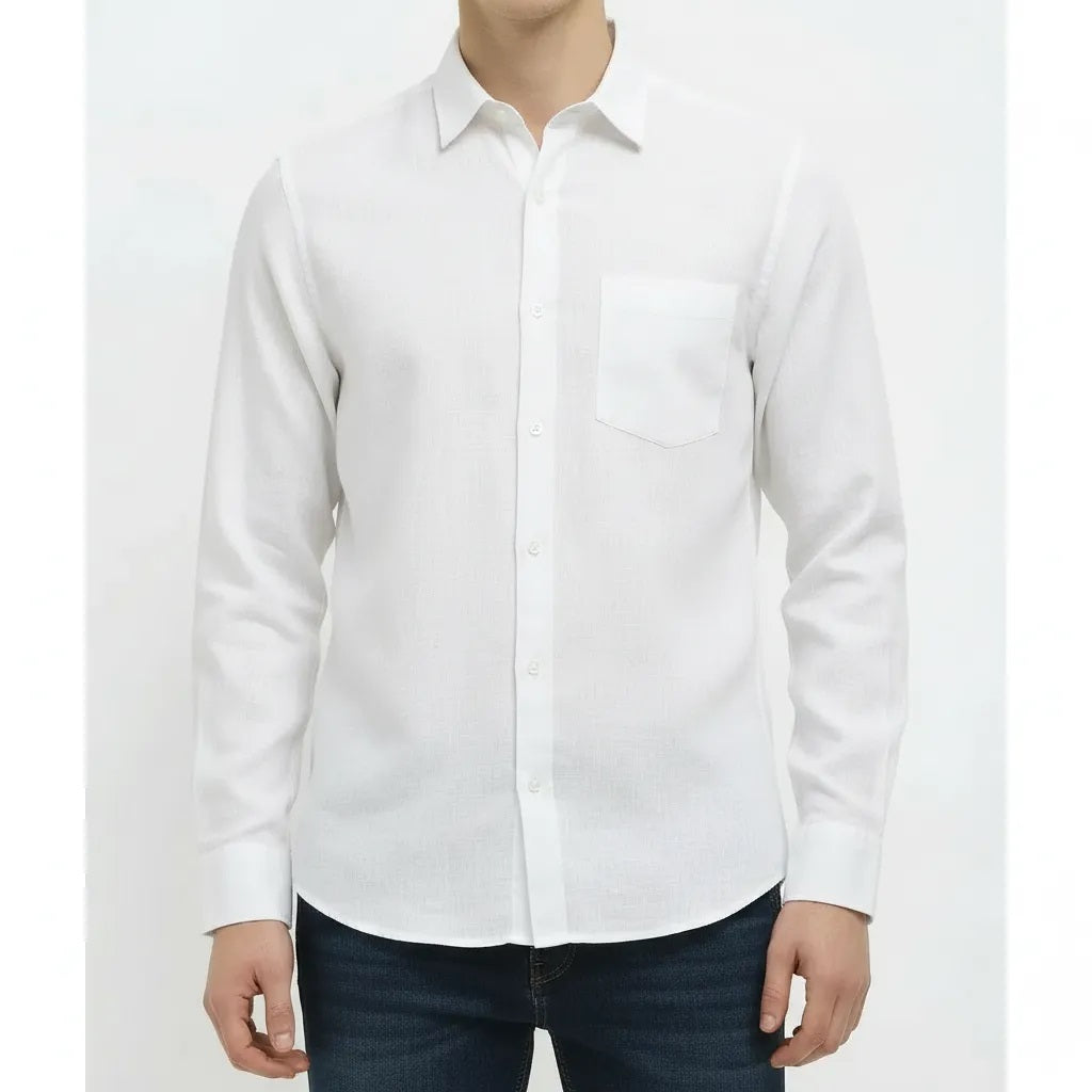 Men White Casual Shirt