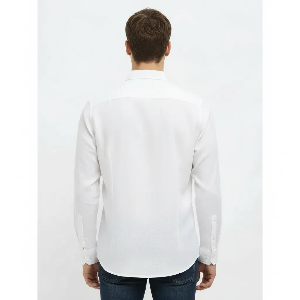 Men White Casual Shirt