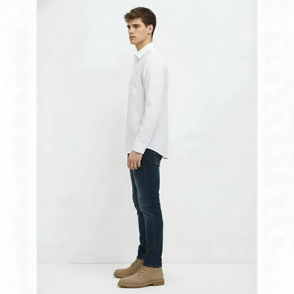 Men White Casual Shirt