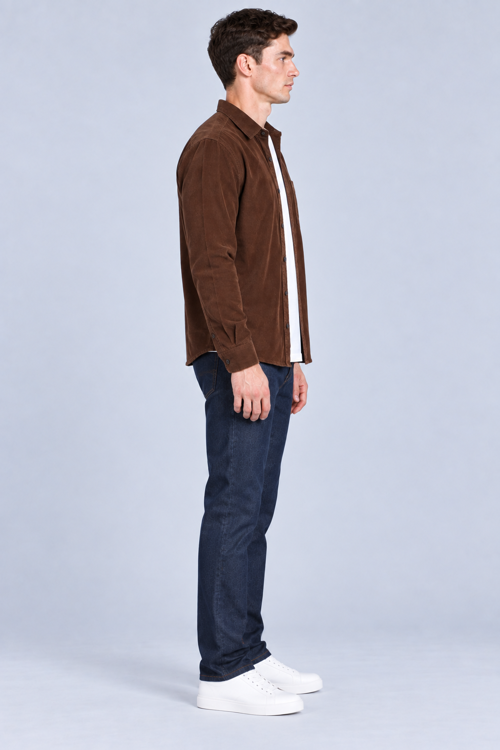 Men’s Regular Fit Corduroy Shirt – Espresso Brown Full Sleeve Casual Shirt