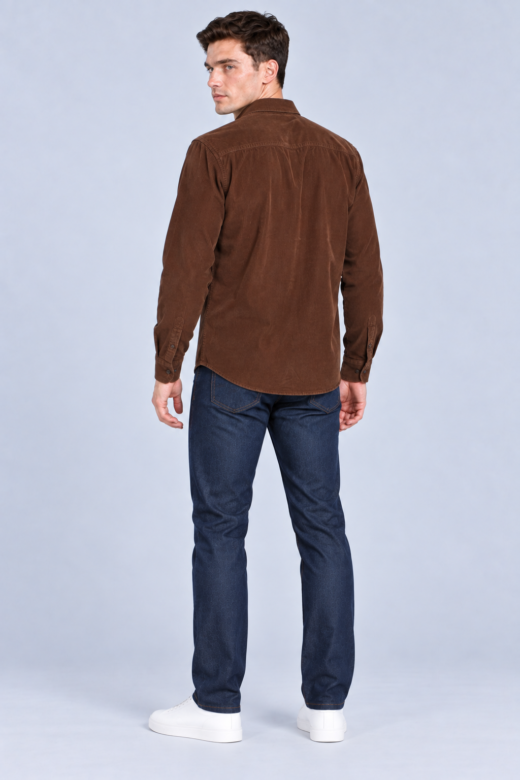 Men’s Regular Fit Corduroy Shirt – Espresso Brown Full Sleeve Casual Shirt