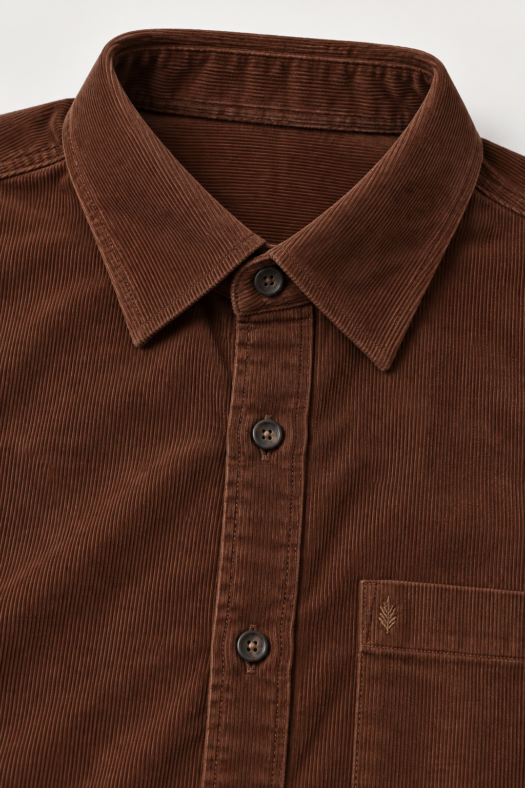 Men’s Regular Fit Corduroy Shirt – Espresso Brown Full Sleeve Casual Shirt