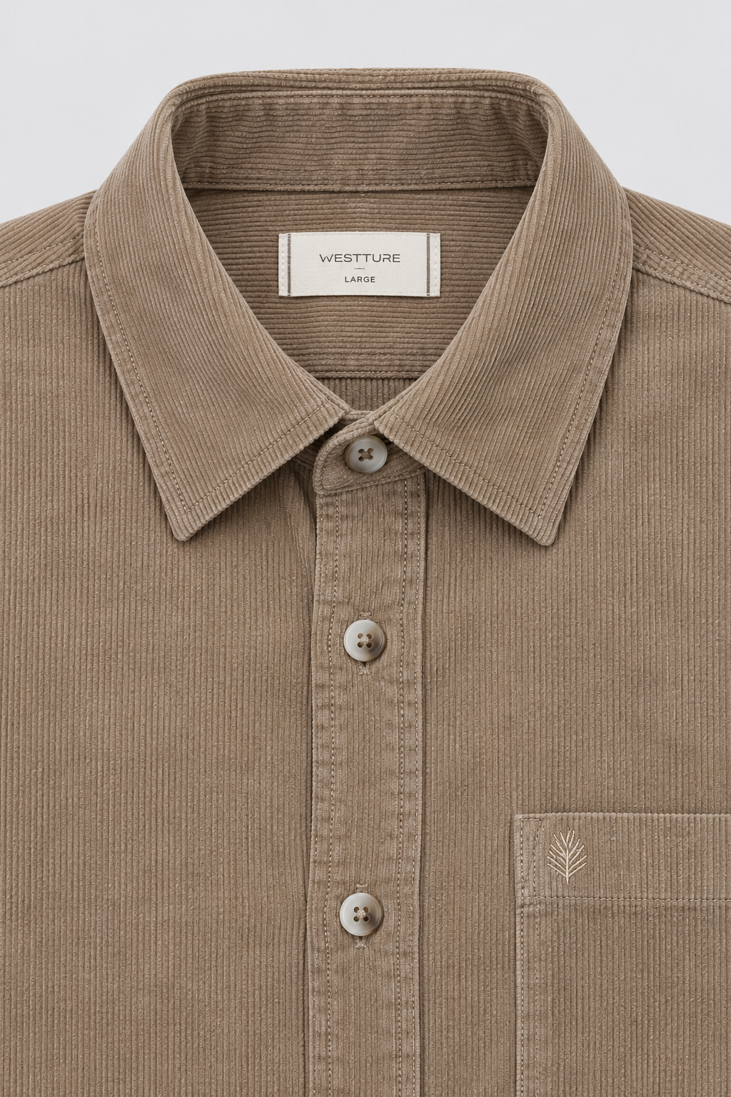 Men’s Khaki Corduroy Core Full Sleeve Shirt – Regular Fit