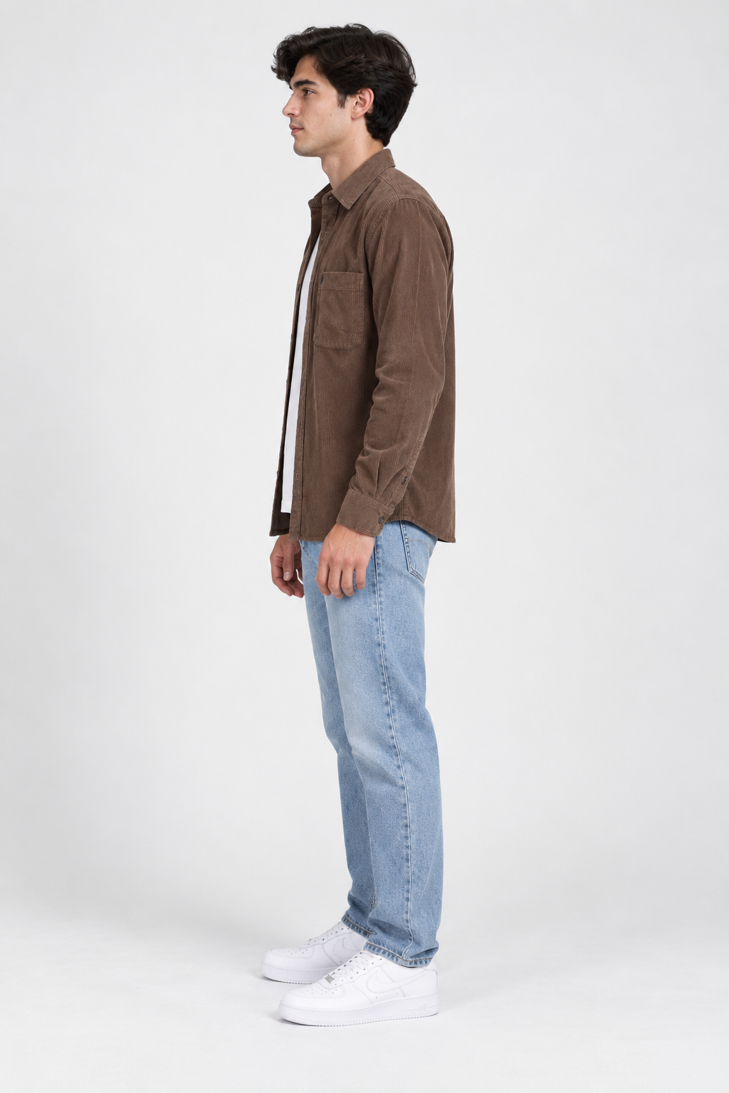 Men’s Regular Fit Corduroy Shirt – Mouse Full Sleeve Casual Shirt