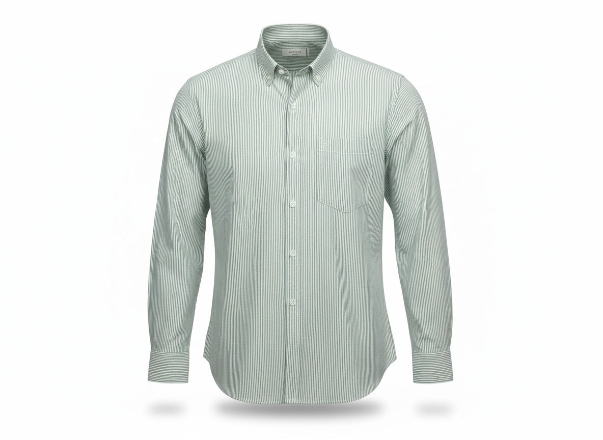 Men Fern Striped Button-Down Collar Shirt