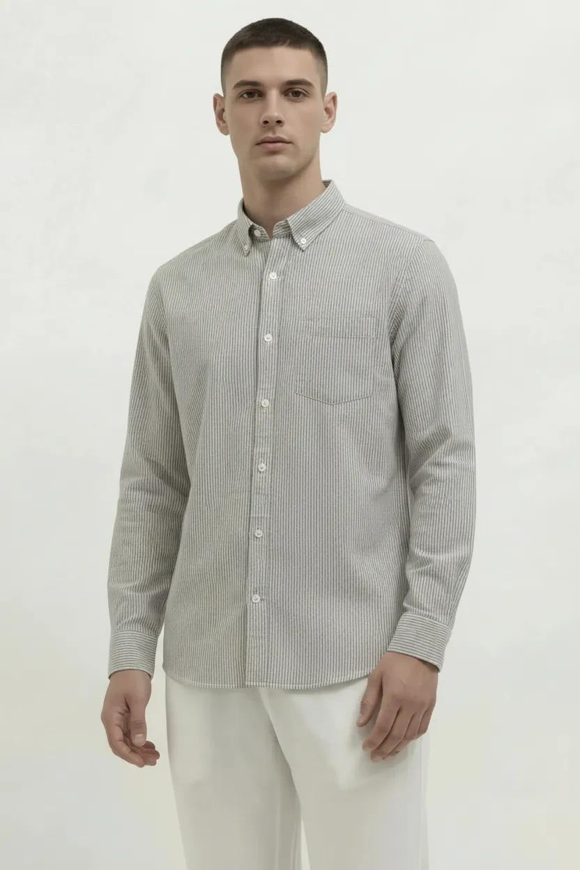Men Natural Multi Stripes Striped Casual Shirt