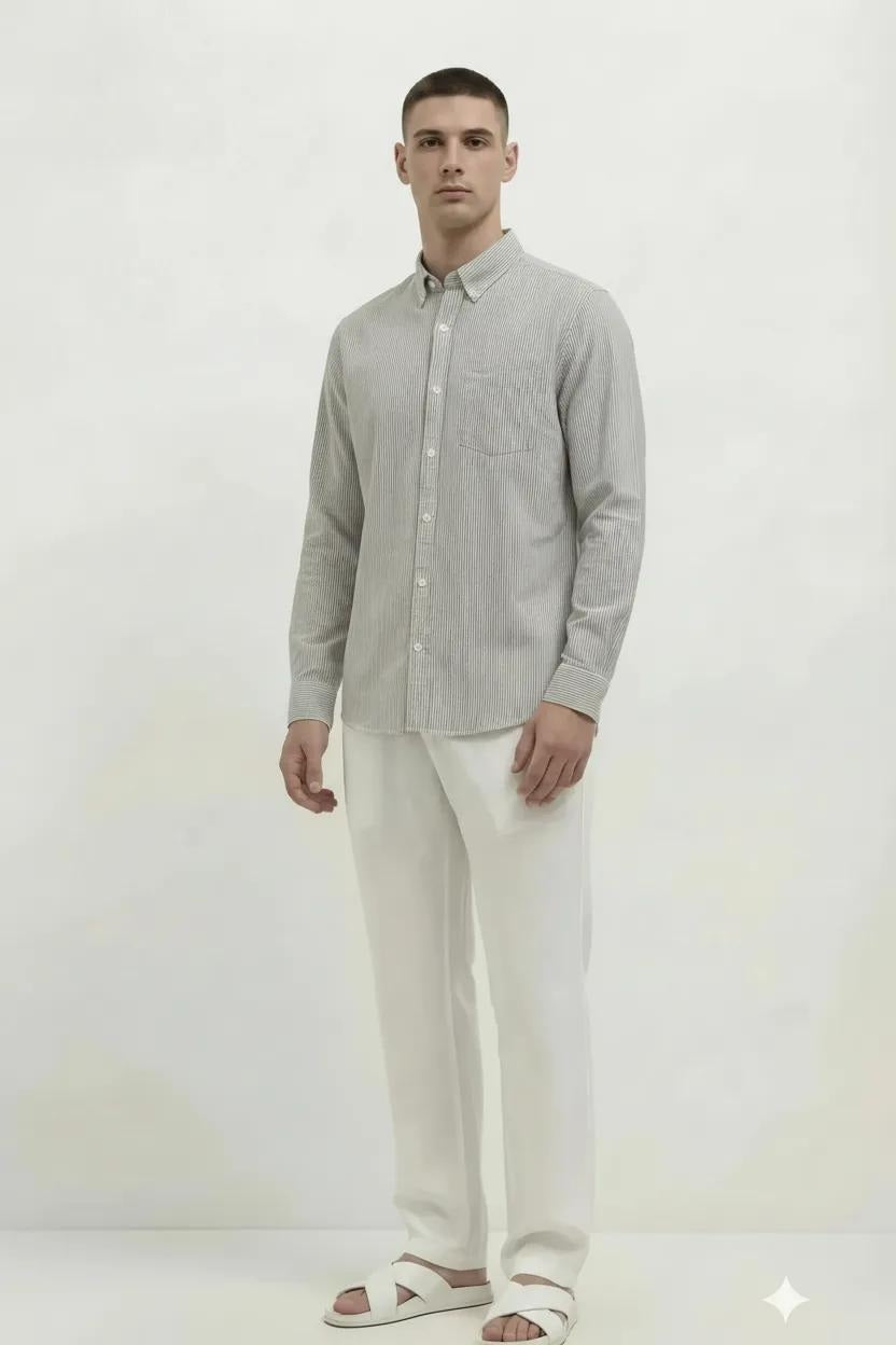 Men Natural Multi Stripes Striped Casual Shirt