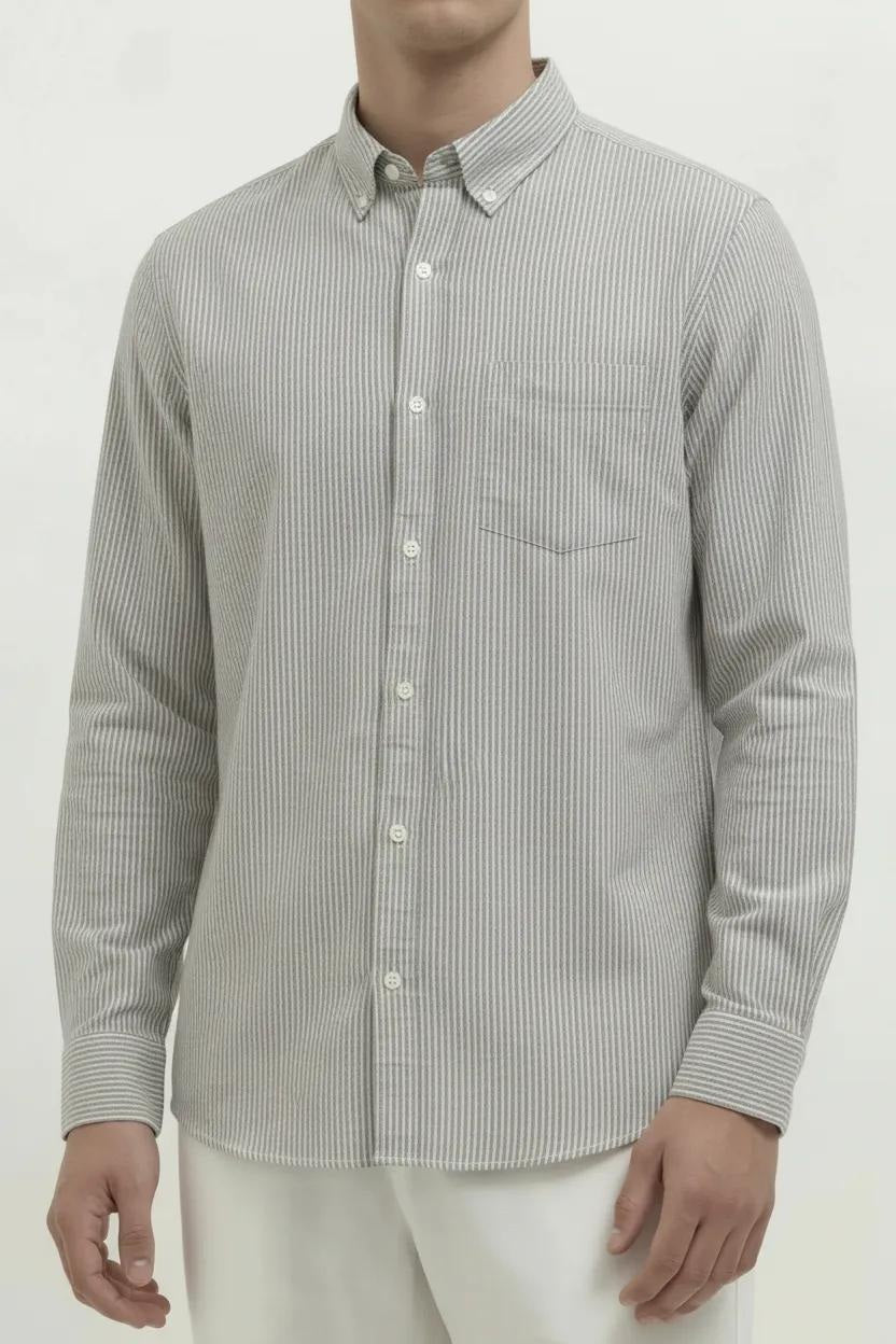 Men Natural Multi Stripes Striped Casual Shirt
