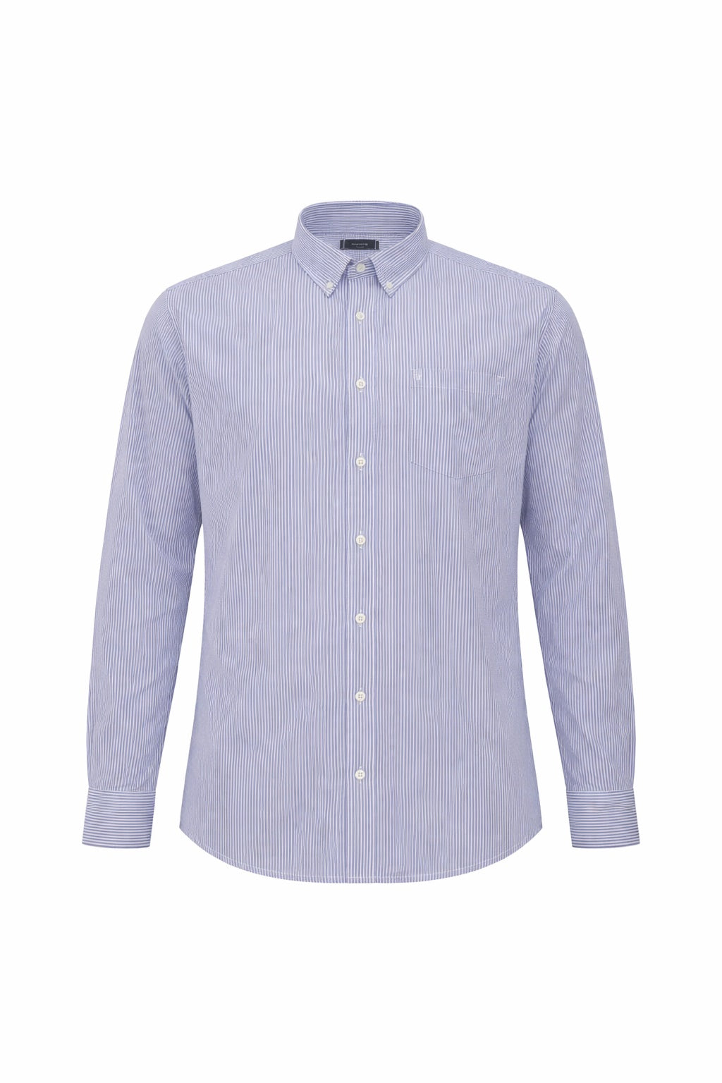 Men Navy Striped Casual Shirt