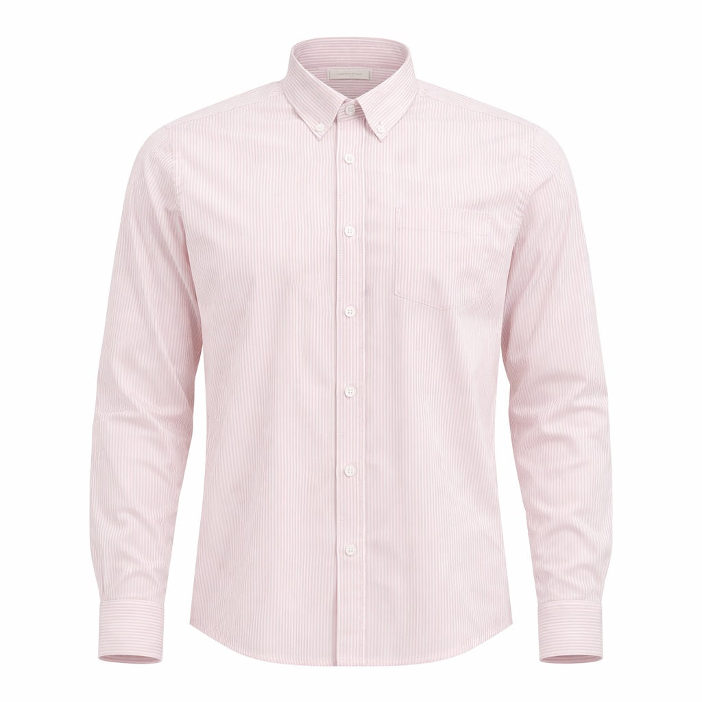 Men Peach Striped Casual Shirt
