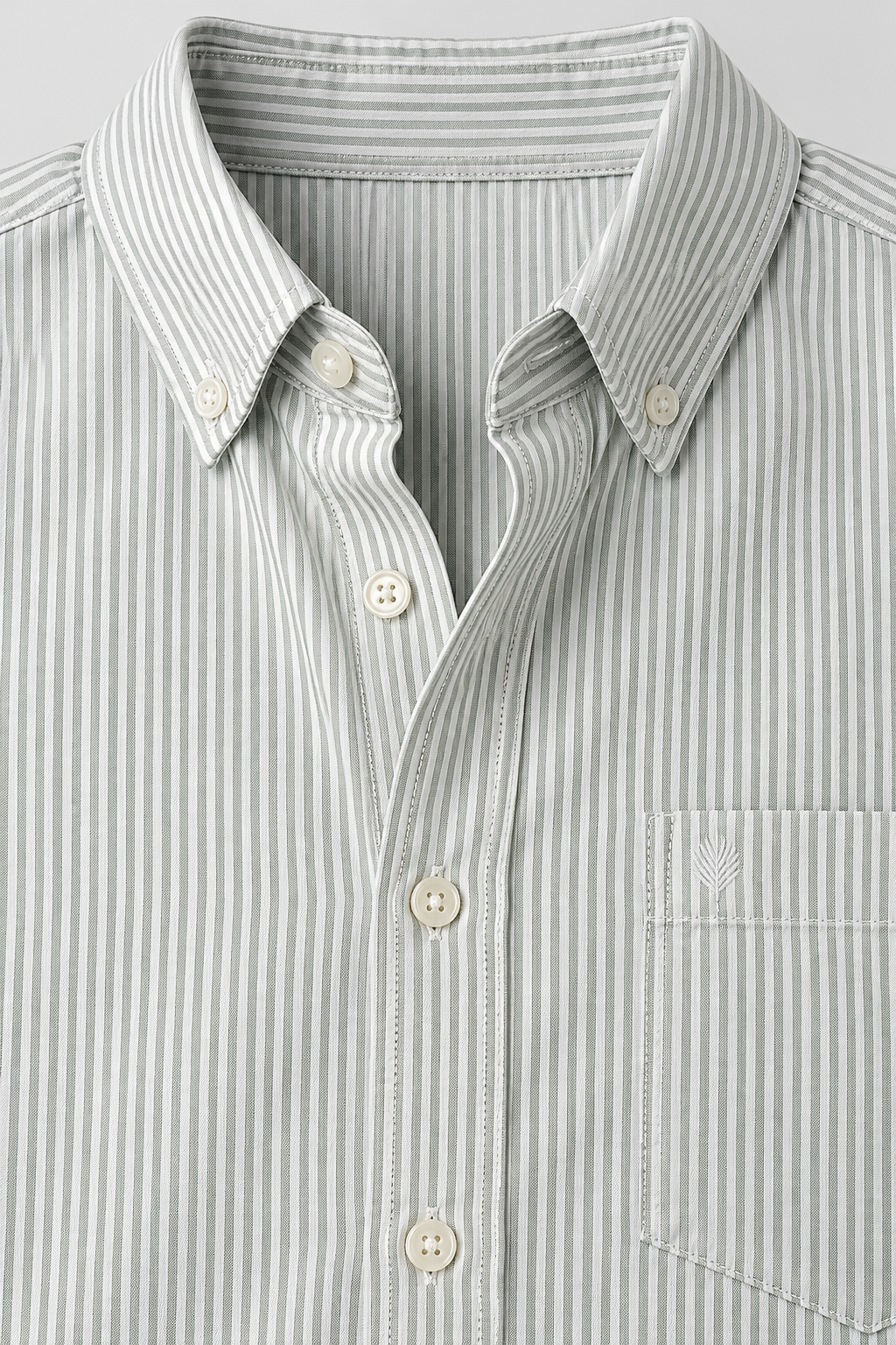 Men's Regular Fit Oxford Striped Full Sleeve Shirt with Button-Down Collar and Chest Pocket – Fern