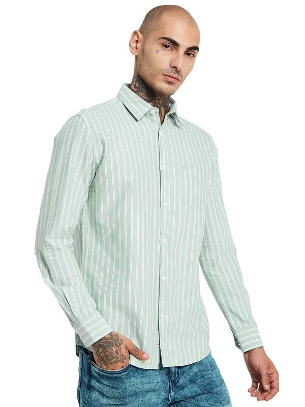 Mettle Opaque Striped Cotton Casual Shirt