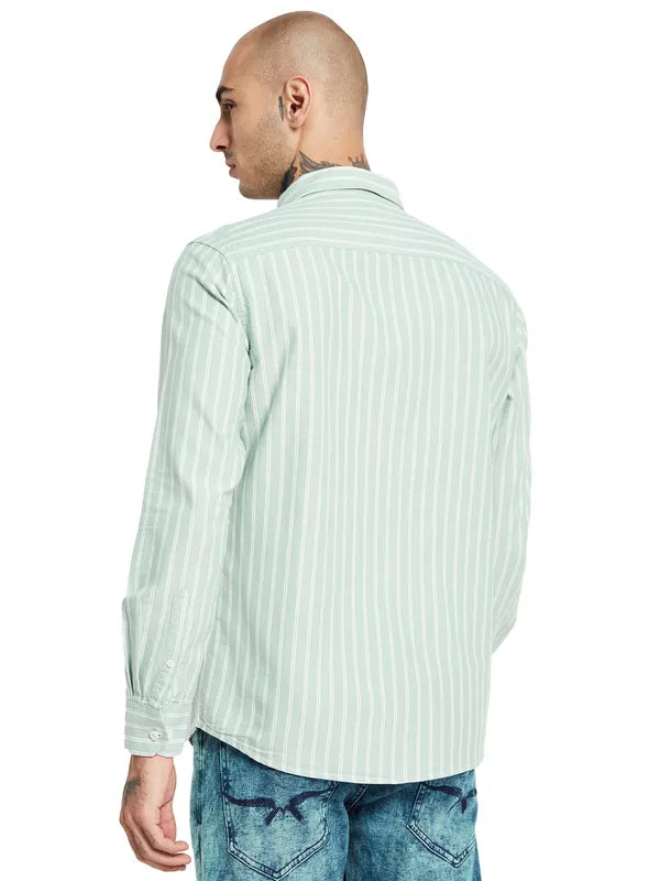 Mettle Opaque Striped Cotton Casual Shirt