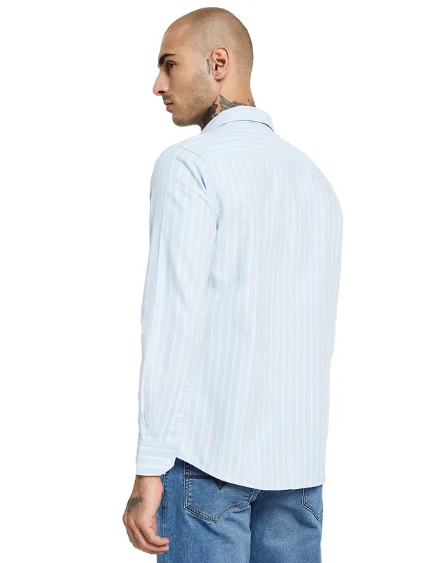 Mettle Striped Opaque Cotton Casual Shirt