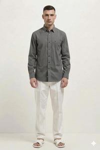 Men Espresso Checked Casual Shirt