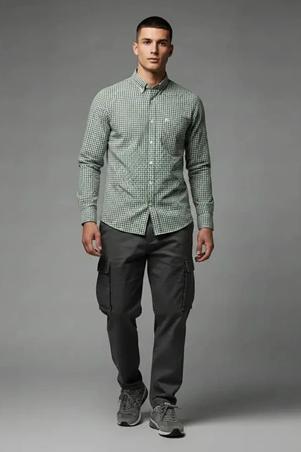 Men Gingham Checks Checked Casual Shirt