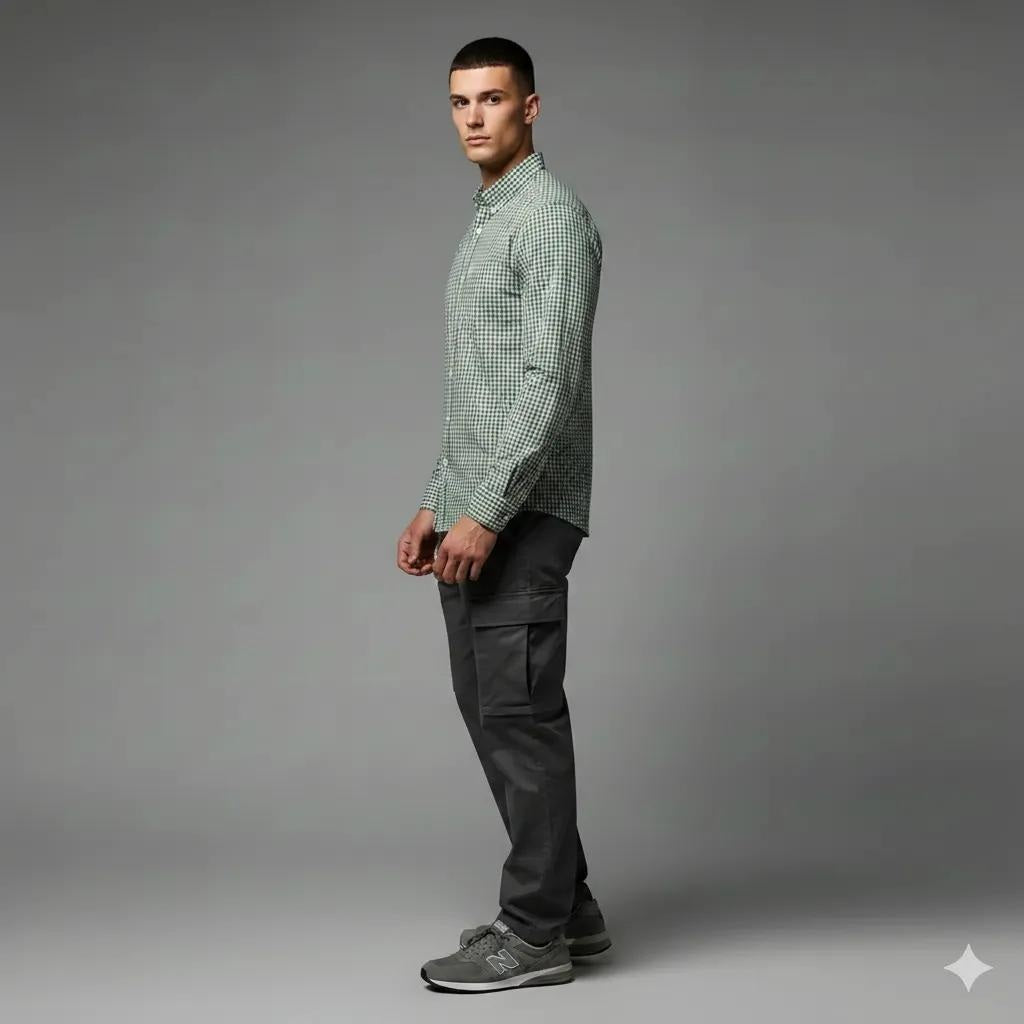 Men Fern Gingham Checks Checked Casual Shirt