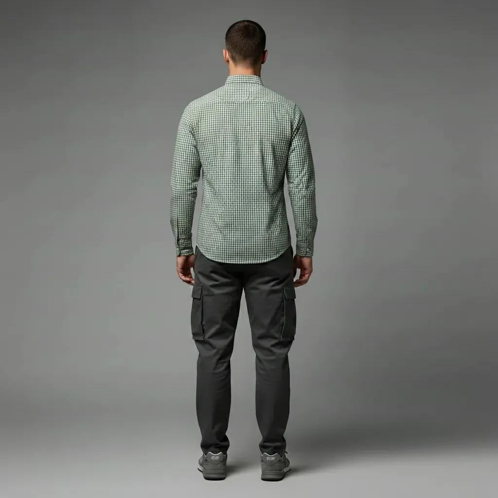 Men Fern Gingham Checks Checked Casual Shirt