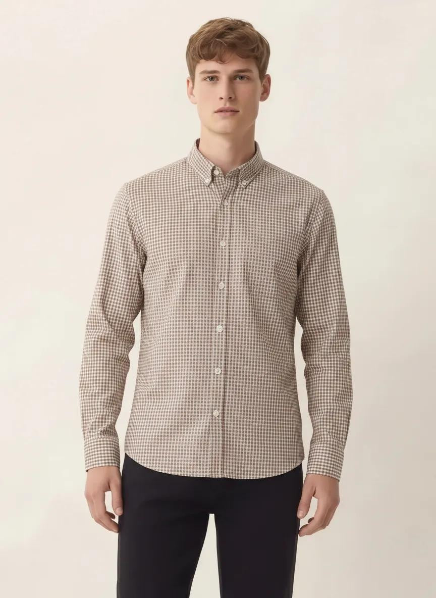 Men Gingham Checks Checked Casual Shirt