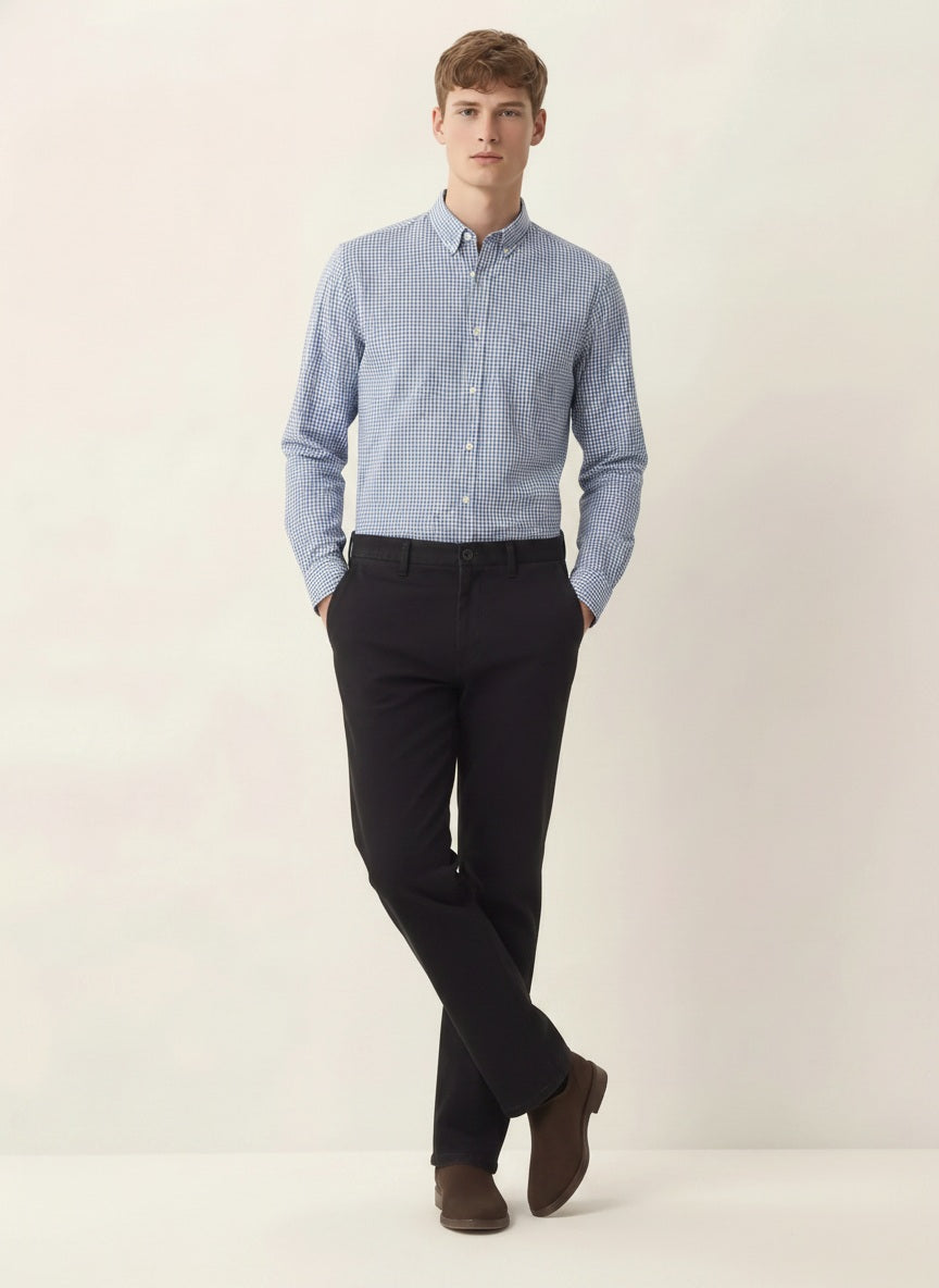 Men Sky Gingham Checks Checked Casual Shirt