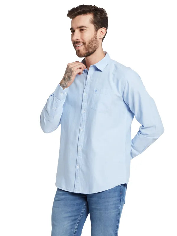 Mettle Spread Collar Long Sleeves Cotton Casual Shirt