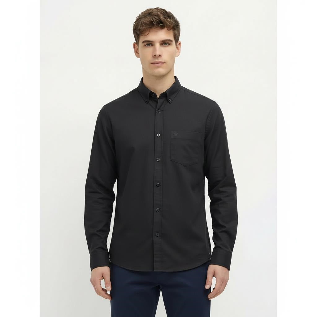 Men Black Solid Casual Shirt