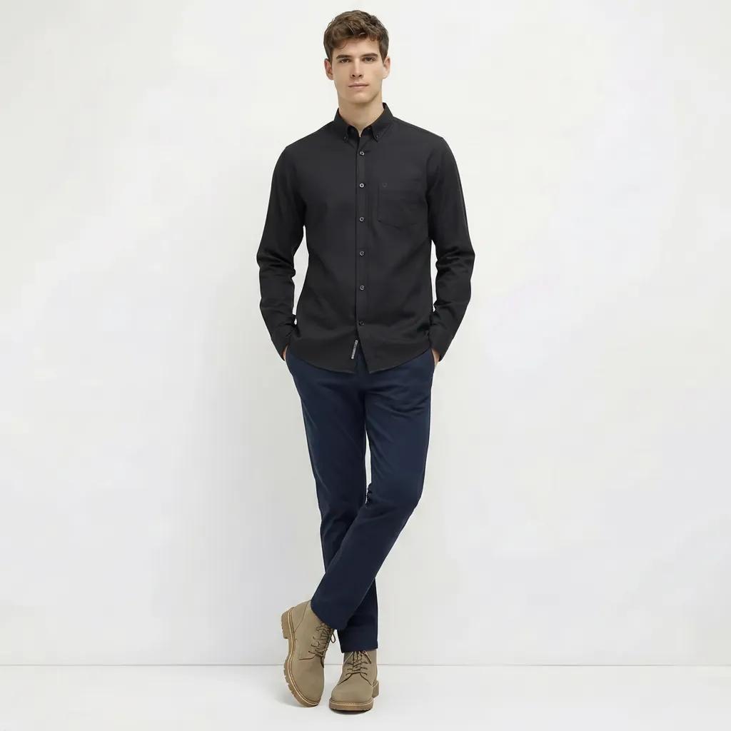 Men Black Solid Casual Shirt