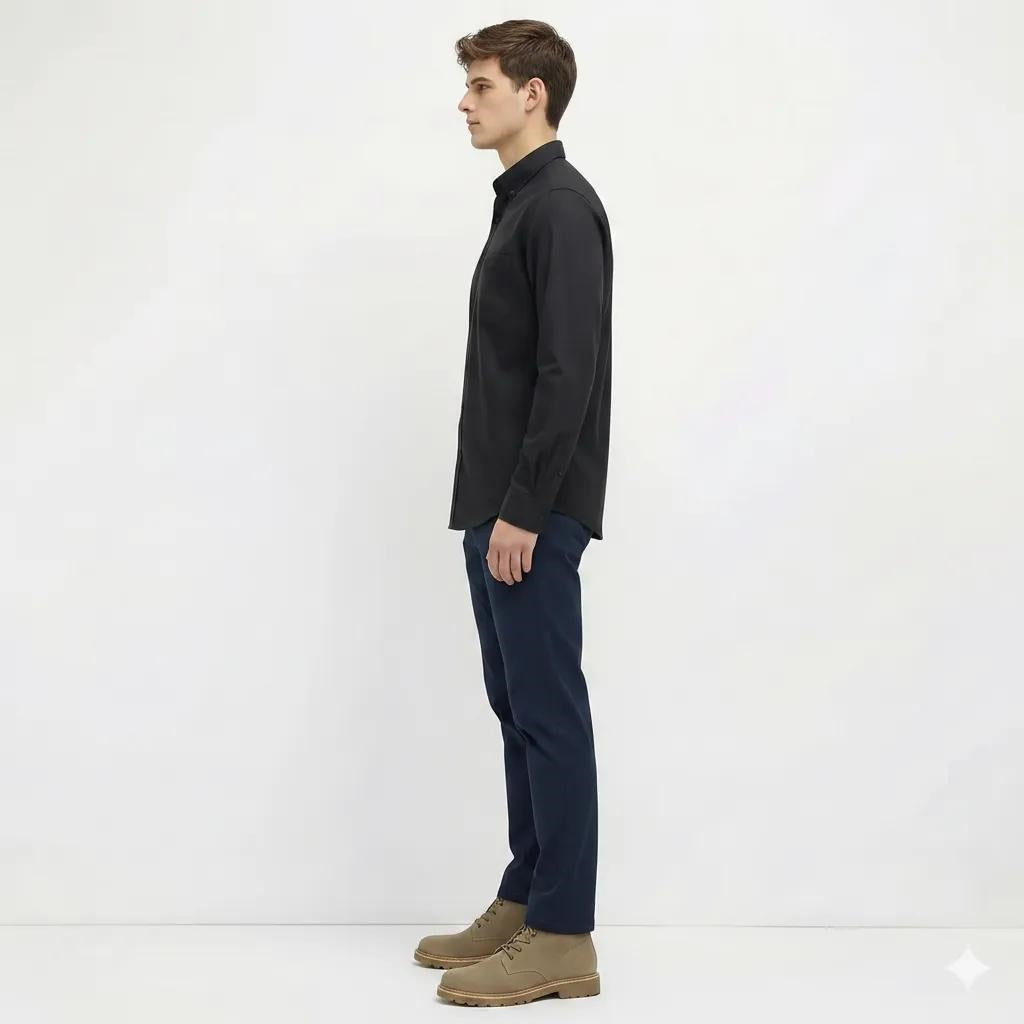 Men Black Solid Casual Shirt