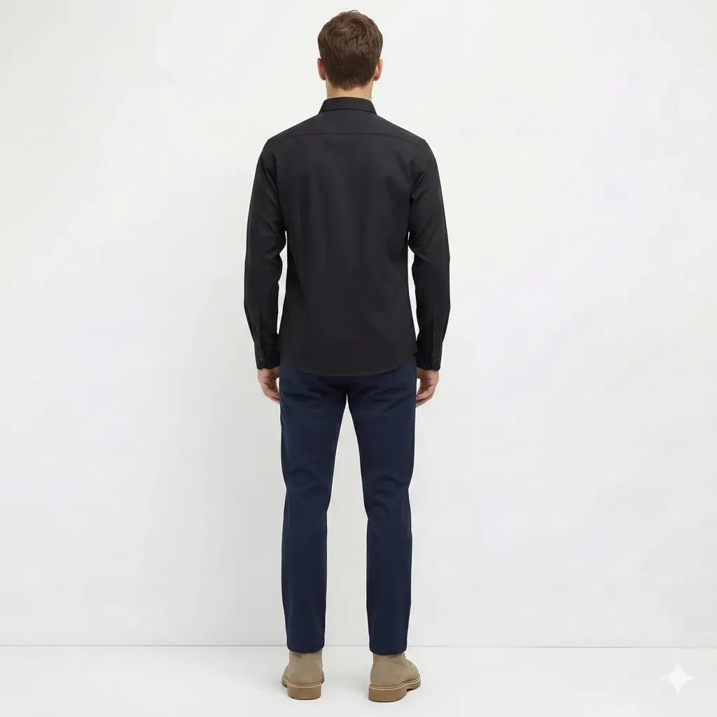 Men Black Solid Casual Shirt