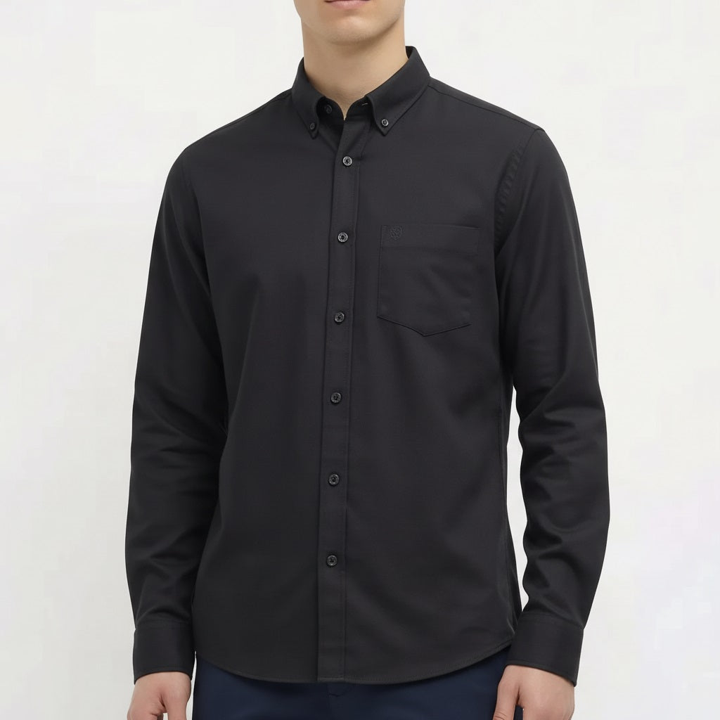 Men Black Solid Casual Shirt