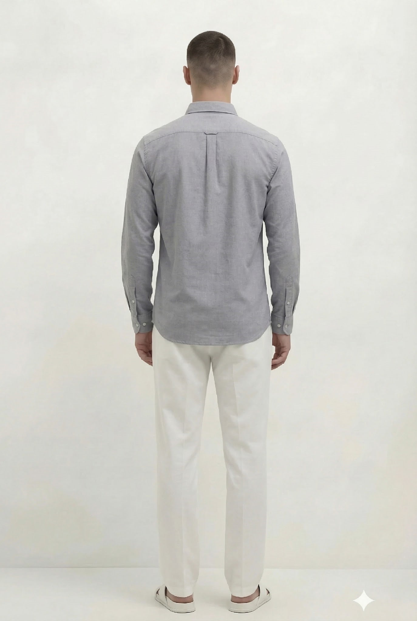 Men Charcoal Solid Casual Shirt