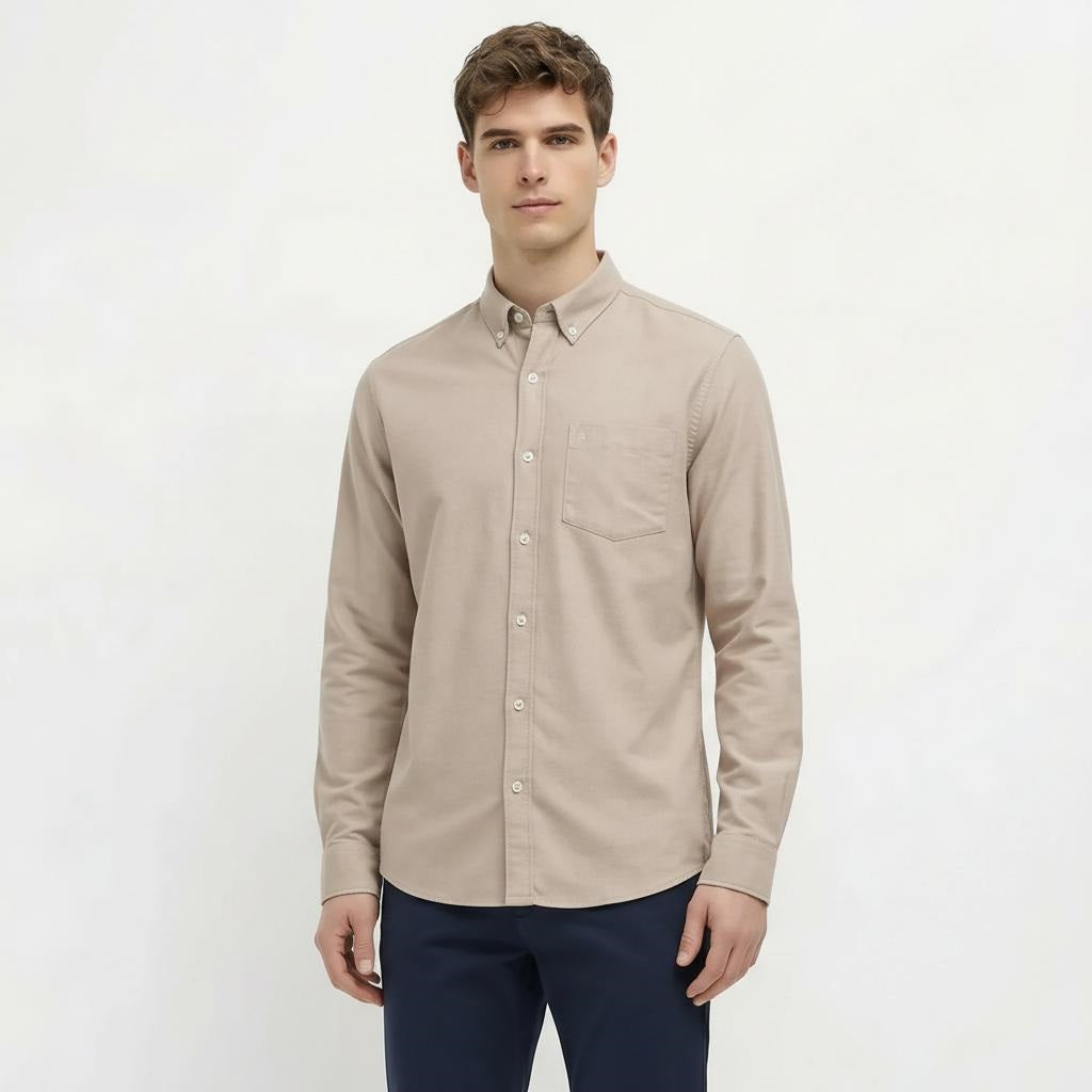 Men Natural Solid Casual Shirt
