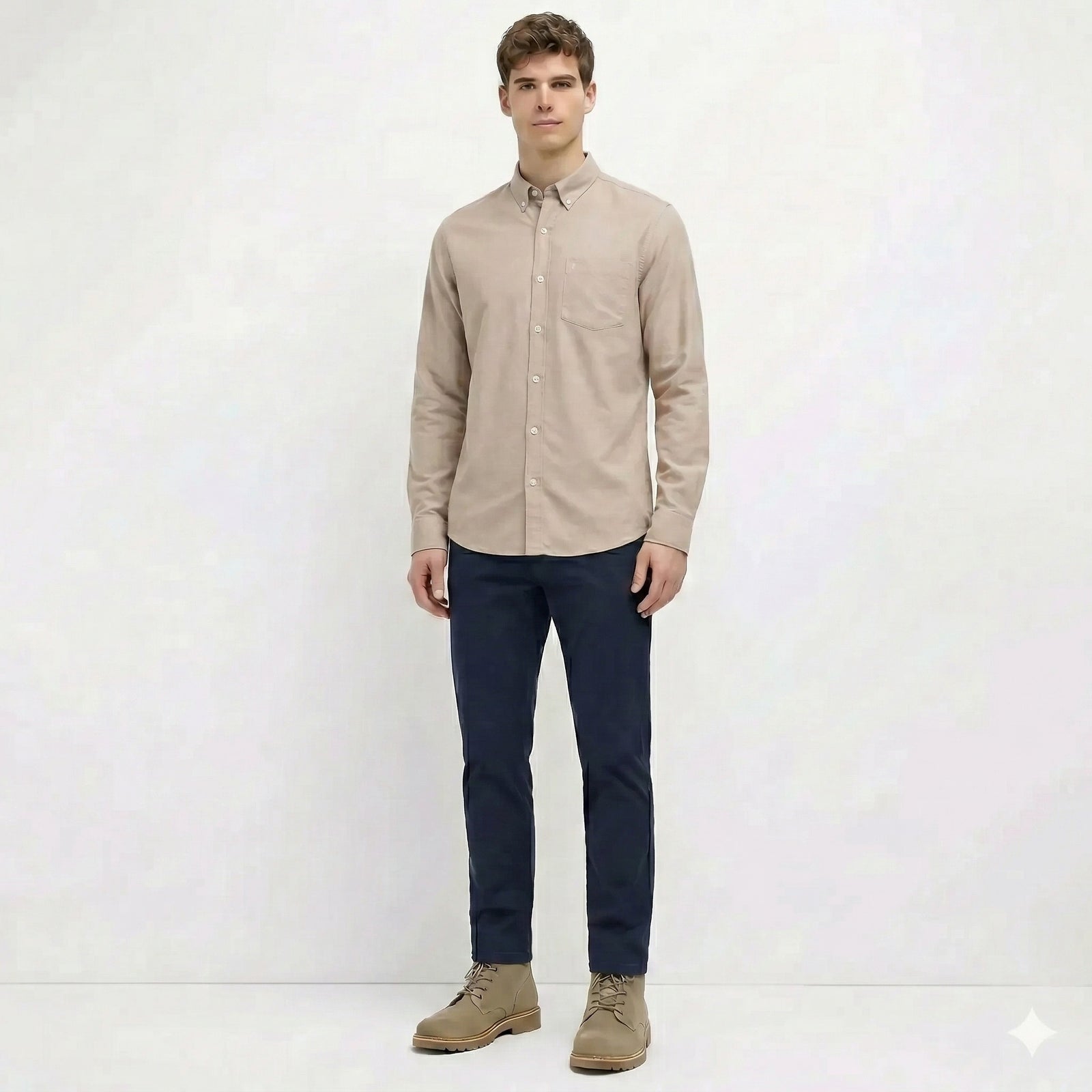 Men Natural Solid Casual Shirt