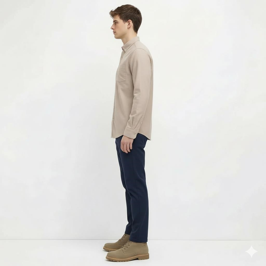 Men Natural Solid Casual Shirt