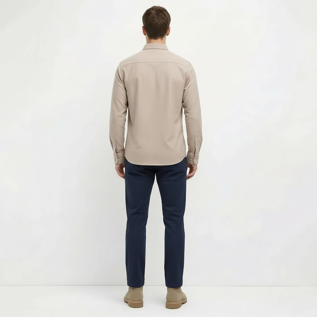 Men Natural Solid Casual Shirt